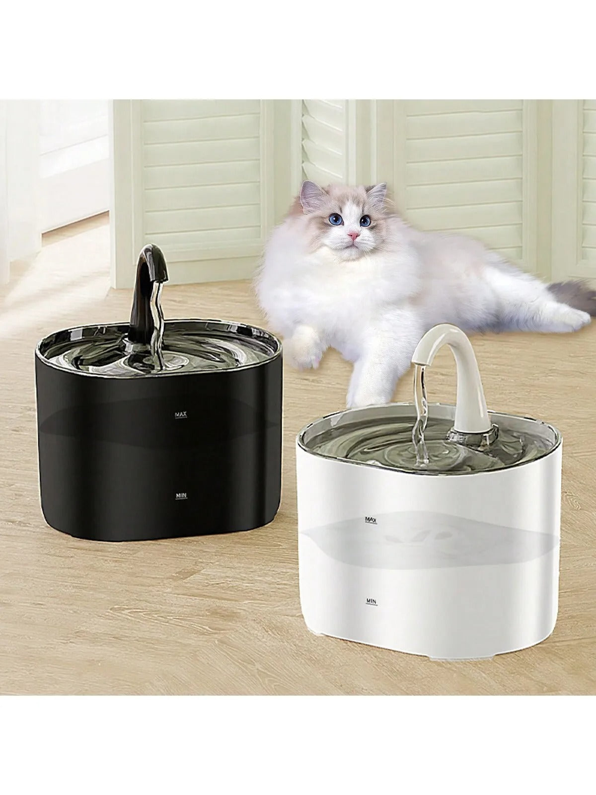 Kattfontän- portabel vattenfontän med utbytbart filter.
